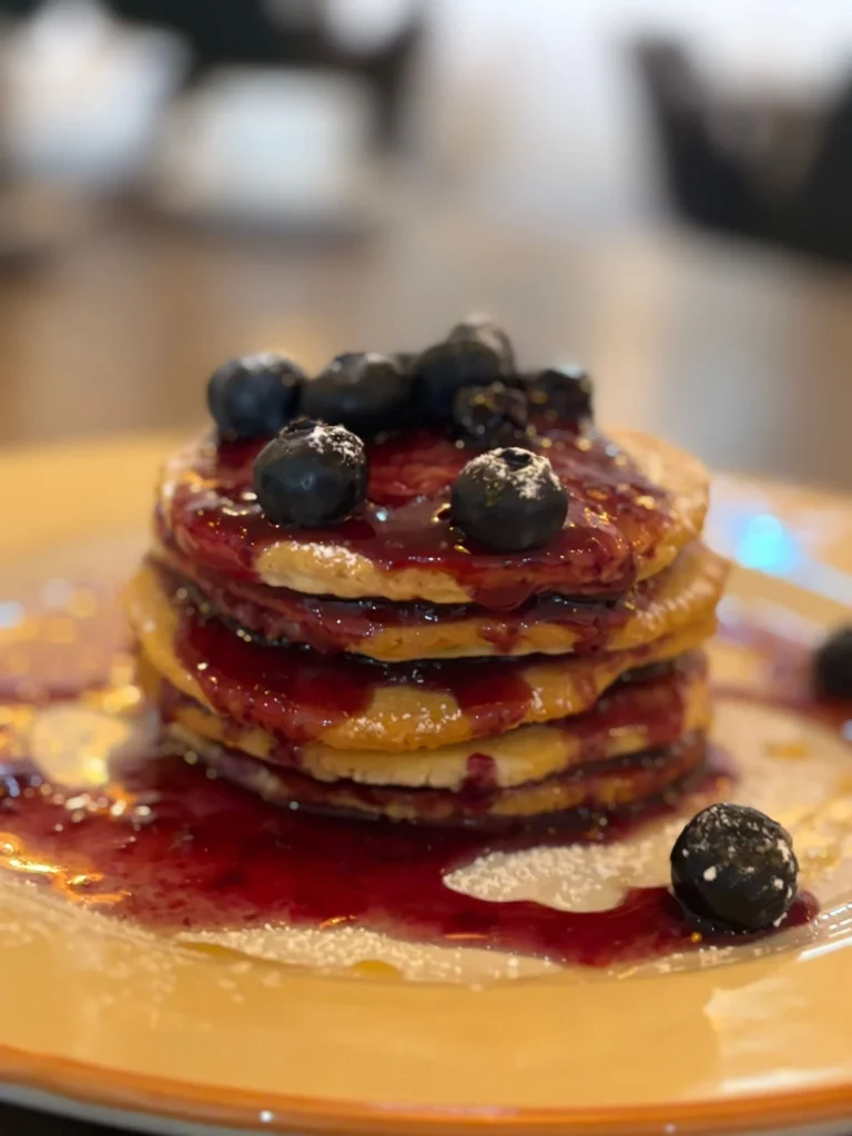 Blueberry pancake stack